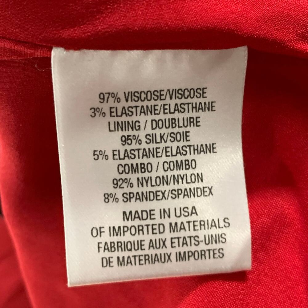 CUSHNIE ET OCHS Size 8 Red Viscose Elastane One Shoulder Casual Top - Picture 5 of 6